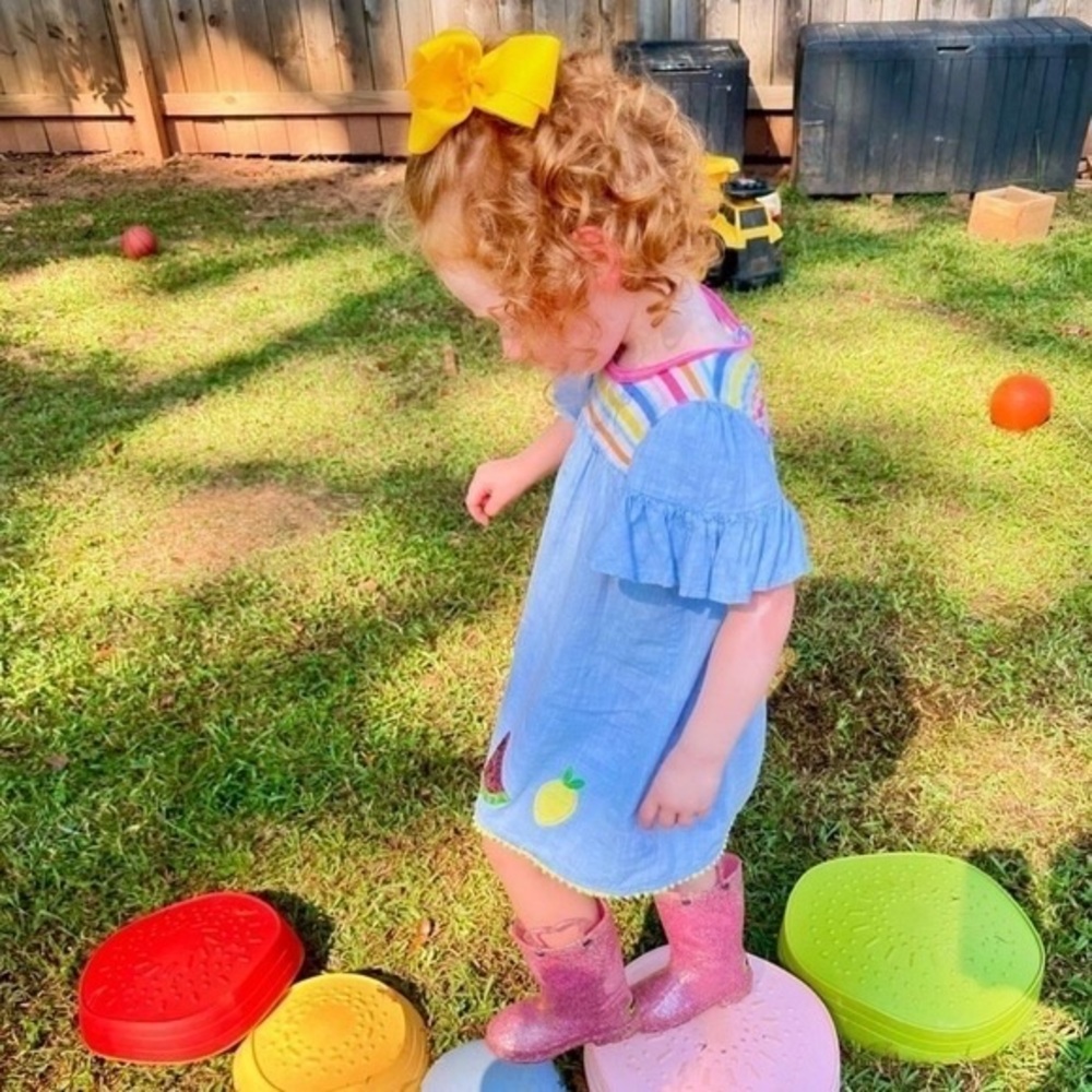 Mud Pie White and Pink Ruffled Tiered Sundress